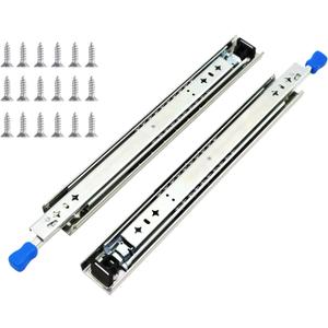 1 Pair 36 Inch 260 Lb Capacity Heavy Duty Locking Drawer Slides with Screws,Side Mount Full Extension 3 Fold Ball Bearing Stainless Steel Drawer Rails,Hardware Drawer Runners Tracks