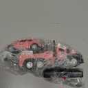 GRANTLEY 2-in-1 Mini RC Monster Truck, 1:64 Scale Remote Control Car with Pull-Back Action, USB-C Rechargeable, 2.4Ghz RC, Underflow with Trailer & Lights(Pink)