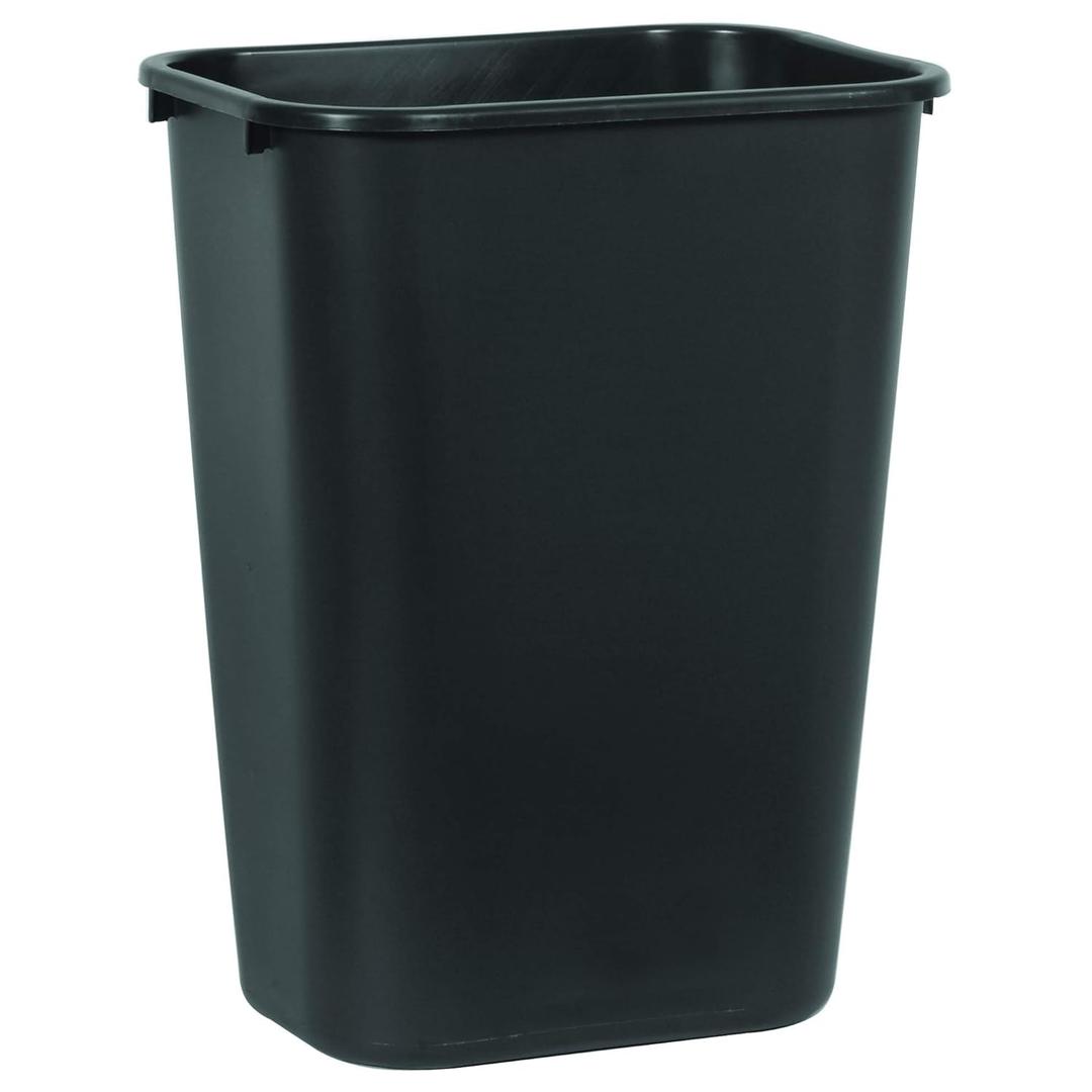 Rubbermaid Commercial Products Deskside Wastebasket/Trash Can, 10.25-Gallon/41-Quart, Black, Plastic, Garbage Can for Home/Office, Fits Under Desk/Sink/Cabinet