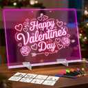 LED Drawing Board, Class Valentines Day Gifts for Kids Toys, 17" Light Up Acrylic Dry Erase Led Note Board with Colors, Doodle Glow Board, Magic Drawing Tablet as Birthday Gifts for Girls Boys (14"W x 10"H)