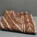 Area Rug 5x7 Rug Machine Washable Non-Slip Low Pile Print Pattern Western Rug for Living Room Bedroom Entryway Tribal Series -Yellowbrown/Cream