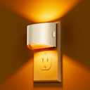 L LOHAS LED Night Light, Night Lights Plug into Wall with Dusk to Dawn Sensor, 3 Brightness Level, 2 Pack, 1600K Amber, White Housing