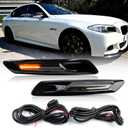 Sequential Amber LED Side Marker Lights Compatible w/B'MW 5 Series F10 LCI 528i 530i 535i 550i Smoked Lens Led Dynamic Turn Signal Lamps Indicator Blinker OEM Fender Trim Replacement