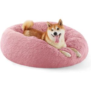 Bedsure Calming Dog Bed for Medium Dogs - Donut Washable Medium Pet Bed, 30 inches Anti-Slip Round Fluffy Plush Faux Fur Cat Bed, Fits up to 45 lbs Pets, Mauve Blush Bedsure Calming Dog Bed for Medium Dogs - Donut Washable Medium Pet Bed, 30 inches Anti-Slip Round Fluffy Plush Faux Fur Cat Bed, Fits up to 45 lbs Pets, Mauve Blush