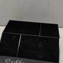 Coffee Station Organizer,Acrylic Coffee Bar Supplies Organizer with Dividers,4 Compartment Coffees Pod Holder for Countertop,Coffees Bar Decor for Sugar Tea, Black