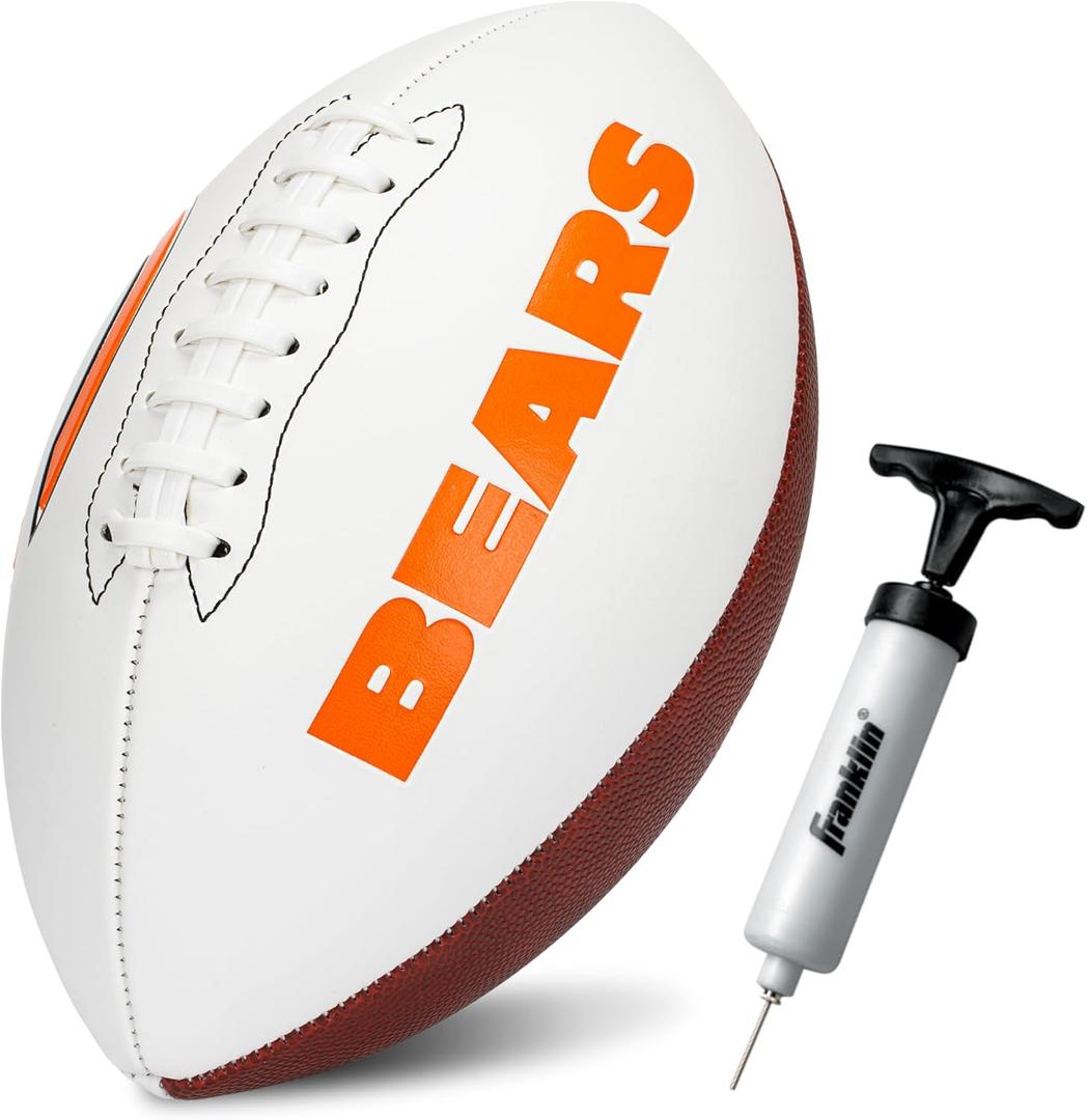 Franklin Sports NFL Autograph Football - Official Size White Panel Souvenir Football for Autographs + Signatures - NFL Team Fan Shop Memorabilia