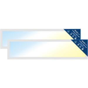 1x4 LED Panel Light 2Pack,5 Wattage 20W/25W/30W/35W/40W-Up to 6000Lumens,3 CCT Tunable 3500K/4000K/5000K,ETL&DLC Certified for Office Commercial Drop Ceiling