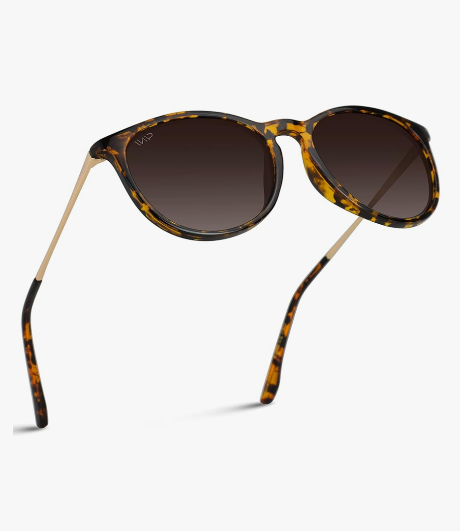 WearMe Pro Women's Round Sunglasses with Polarized UV Protection, Trendy Retro Designer Style
