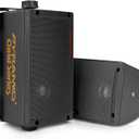 Pyramid 300 Watt 3-Way Mini Box Speaker System (Pair), Wall Mountable Indoor/Outdoor Surround Sound Speakers with 3.25" Woofer, 2" Midrange, 1" Tweeter, ABS Sealed Enclosure, Mounting Kit Included