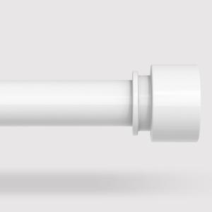 White Long Curtain Rods for Windows 72 to 144 Inch(6-12 Feet), Heavy Duty 1'' Diameter Adjustable Window Drapery Rod, Modern and Simple Decorative End Cap Finish, Matte White (36''-144'')