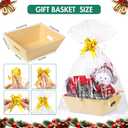 AFOROEOA 10PACK Baskets For Gifts Empty, 10x12Thick Kraft Gift Basket with 10 Bows 10 Bags Empty Gift Baskets for Christmas, Valentines Day, Easter, Birthdays, Snacks, Farmers Market