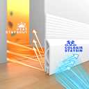 2 x Door Draft Stopper,Door Sweep for Bottom of Door,Weather Stripping Door Seal Draft Guard Blocker Noise Cold Air Insulation Soundproofing for Exterior Interior Home Improvement(White, 39")