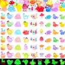 120 Pcs Luminous Mini Resin Animals Glow in The Dark Small Little Tiny Resin Figures Plastic Ducks Axolotls Garden Miniature Figurines for Crafts Micro Landscape Aquarium Decoration