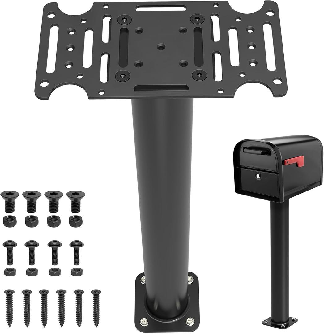 KOMOHOM 43" Mailbox Post with Mounting Bracket, Black In-Ground Mounting Post for Use with Mailbox, Compatible with Mail Boss, Architectural MAILBOXES, Gibraltar, hykolity, ShoppingOnBed, adoorn