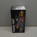 Garbage Truck Toy, Large Friction Powered Garbage Truck Toy with Light and Sounds, 4 Garbage Bins and Learning Cards for Kids