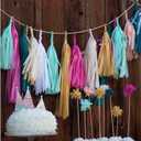 7 x 9.8in Blue Tissue Paper Tassel DIY Hanging paper decorations Party Garland Decor for Party Decorations Wedding,Festival,Baby Shower Decoration 20PCS25cm
