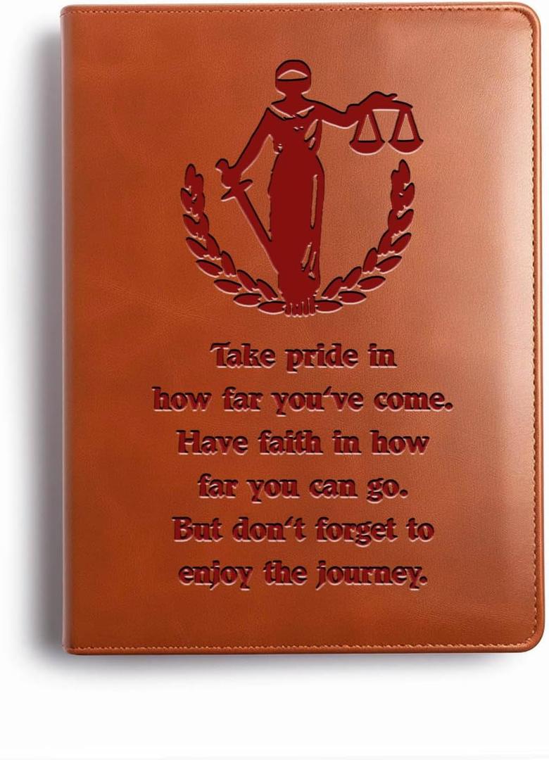 JOHSBYD Lawyer Gifts Leather Notebook Always Remember Youre Braver Than You Believe Leather Journal Notebook Law School Graduation Gift Future Lawyer Gift (take pride)