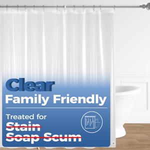 downluxe Set of 2 Clear Shower Curtain Liner, PEVA Lightweight Plastic Shower Liner with 3 Magnets, 72" x 72" Waterproof Bathroom Curtain downluxe Set of 2 Clear Shower Curtain Liner, PEVA Lightweight Plastic Shower Liner with 3 Magnets, 72" x 72" Waterproof Bathroom Curtain
