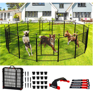 Portable Dog Fence Outdoor for Yard 36'' High, Dog Playpen with Rustproof and Sturdy Stakes for Medium/Large Dogs, 3ft Dog Play Pen for RV Camping(8 Panels)
