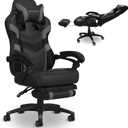 Respawn 110 Pro Ergonomic Gaming Chair with Footrest for Adults - Comfortable Office Gaming Recliner with Lumbar Support and Headrest, Racing Style Video Game Chairs for Computer Gamer - Gray (Grey)