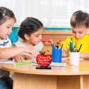 4pcs Back to School Decorations Table Wooden Centerpiece Welcome Back to School Party Decorations Tiered Tray Decor Table Toppers for Home Classroom Party Supplies