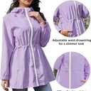 Zando Packable Rain Jacket Women Waterproof - Raincoat for Women Lightweight Hooded Outdoor Windbreaker for Travel Hiking (Purple, S)