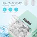Ice Makers Countertop, Portable Ice Machine with Handle, 6 Mins 9 Bullet Ice Cubes with Basket and Scoop, 26lbs in 24Hrs, Auto-Cleaning, for Home, Kitchen, RV, Camping, Green