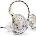 BASN ASONE 14.2mm Planar Driver in-Ear Monitors Earphone with Two Detachable MMCX Cables for Musicians Drummers Bass Players Singers(Clear)