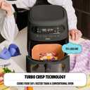 CRUX x Marshmello 8.0 QT Digital Air Fryer with TurboCrisp Technology, Touch Screen Temperature Control, Timer and Auto Shut-off, Fully Programmable, Silicone Liner Included, Black