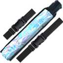 SoJourner Bags Rave Fan Holster - Hand Fan Holder & Thigh Holster for Festival Essentials - Holographic Silver