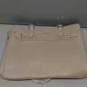 LOVEVOOK Laptop Tote Bag for Women Work, Teacher Tote Bag with Large Cup Holder, 15.6 Inch Waterproof Leather Computer Bag (Taupe)