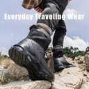 KEFUWU Military Tactical Boots Men Wide Toe 8 Inches Lightweight Durable Side-Combat Boots Work Hiking Non Slip Cushion Boots(8.5 Men,Black)