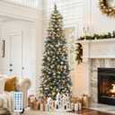 DWVO 7.5ft Pre-Lit Pencil Christmas Tree 350 LED Lights Remote Control