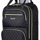 Ponhog Rolling Backpack for Women, 15.6 Inch Travel Laptop Wheeled Backpack, 30L Roller Carry On Backpack or Adults Business College Work Overnight, Stylish Personal Item, Black