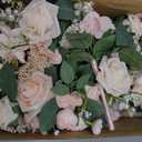 Ling's moment 6 Pack Blush & Cream Wedding Centerpieces Mini Bouquets Table Decor Flower Rose Pre-Made Floral Three Large Bouquets and Three Small Ones