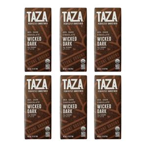 Taza Chocolate Organic Amaze Bar 95% Stone Ground, Wicked Dark, 2.5 Ounce (6 Count), Vegan BBD: 07-21-27