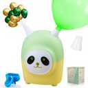 Balloon Pump Electric Portable Small Panda Balloon Inflator Blower Machine Air Pump Dual Nozzle Balloon Blower for Balloon Garland Arch Party Decoration