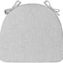 Chair Cushions Set of 1, U-Shaped Seat Cushion for Chair, Non Slip Chair Pads with Ties, 17" x 16" x 2", 40D Foam, Removable Washable Cover, Seat Cushions for Kitchen Chairs, Light Grey