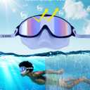 2 Pack Kids Swim Goggles with Nose Cover for 3-12 Anti-UV Anti-Fog Pool Water Swimming Goggles Boys Girls Youth Toddler