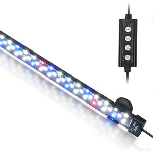 hygger 24/7 Mode Submersible Aquarium LED Light, Full Spectrum Hidden Fish Tank Light with 3 Rows Beads 7 Colors Auto On Off Sunrise-Daylight-Moonlight, Adjustable Timer Brightness (19.9in 12W)