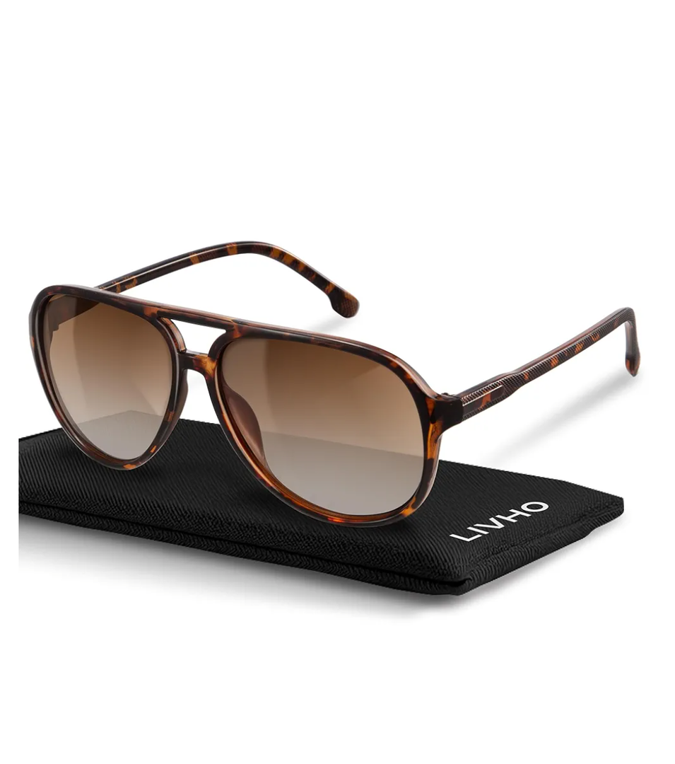 livho Trendy Polarized Aviator Sunglasses Women Men, Retro Sun Glasses for Women Men 2025, Oversized UV Protection Shades