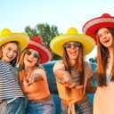 4 Pcs Mexican Sombrero Hats Sombrero Party Hats Fiesta Party Decorations for Women Men Adult