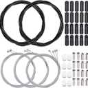 weideer Bicycle Brake Cable Shift Cable Bike Cable Housing Kit Bike Brake Cable Kit Bicycle Transmission Line for Bicycle Mountain Road Bike Repair (Black)