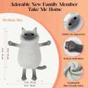 Microwave Heating Pad for Pain Relief, 17" x 15" Microwavable Stuffed Animal for Neck Shoulder, Cramps, Back Pain, Muscles, Joints, Natural Heat Pack Moist Heat, Menstrual Period, Small Gray Cat