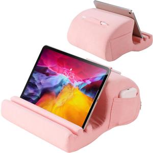 CreaDream Tablet Pillow Stand, Pillow Pad for IPad, Tablet Holder for Bed, Lap and Desk with 3 Viewing Angles, Tablet Accessory Compatible with 4-13 inch Kindle, Galaxy Tab, E-Reader (Pink)
