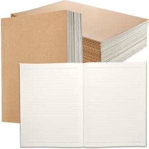 Lincia 24 Pack Large Kraft Notebooks Bulk, 8.5 x 11 Inch College Ruled A4 Subject Diary Journals Notebooks for Office Notes Writing Supplies, 60 Pages