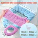 Legigo 5 Pack Thicker Bathroom Toilet Seat Cover Pads- Soft Warmer Toilet Seat Cushion Cover Stretchable Washable Fiber Cloth, Easy Installation Comfortable Toilet Lid Seat Cover(Pumpkin Modelling)