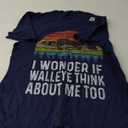 I Wonder If Walleye Think About Me Funny Walleye Fishing T-Shirt, S