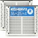 16x25x4 Air Filter 413 MERV 13 (2-Pack) Compatible with Aprilaire Air Purifiers Model 1410, 1610, 2410, 2416, 3410, 4400, 2140, Pleated HVAC AC Furnace Filter Replacement