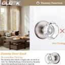 2 Pack Crystal Dummy Door Knobs, Non-Turning Single Side Dummy Door Knob, Brushed Nickel